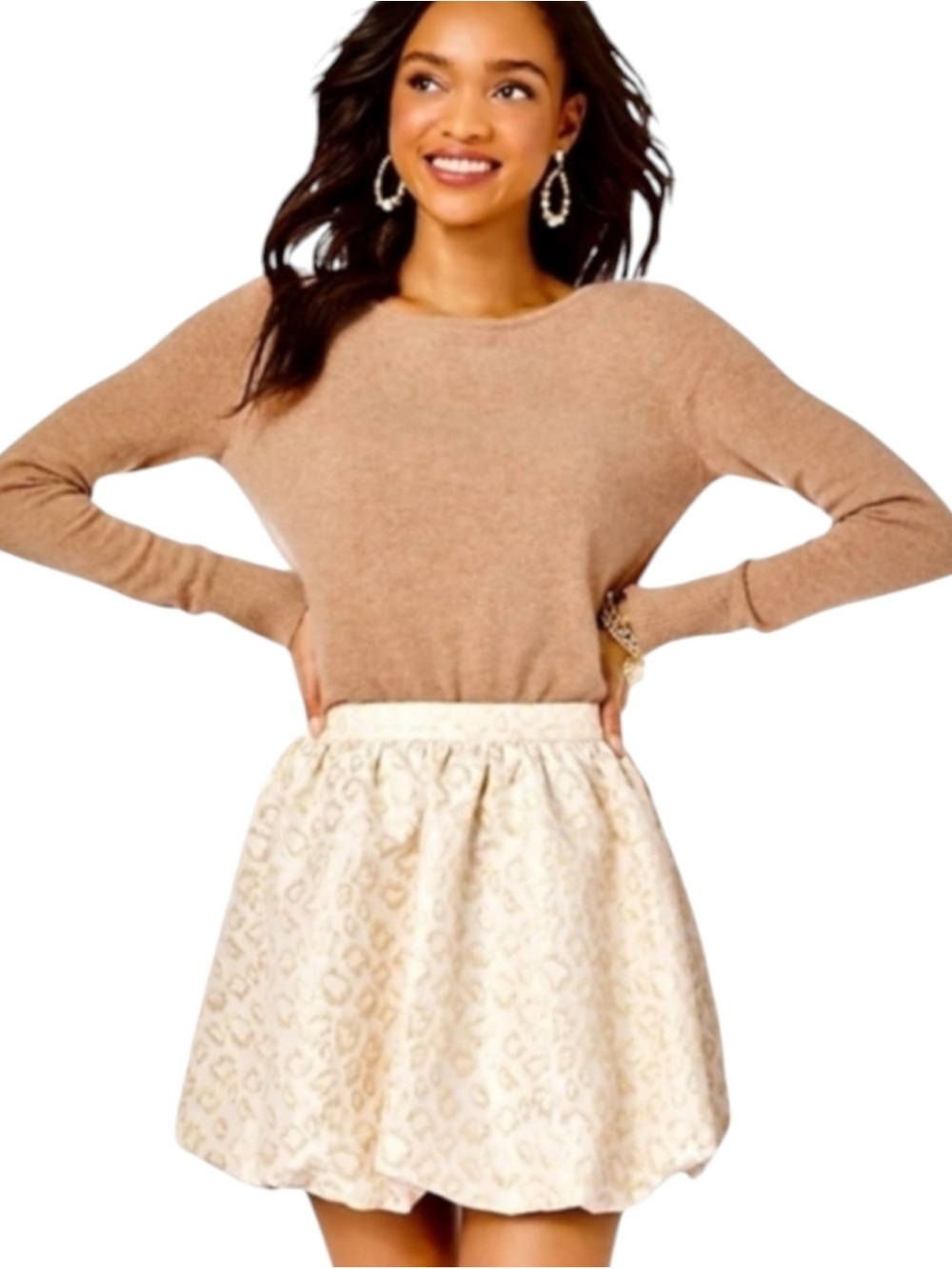 Lilly Pulitzer Leah Gold Leopard Jacquard Bubble Mini Skirt NWT Preppy Party 4